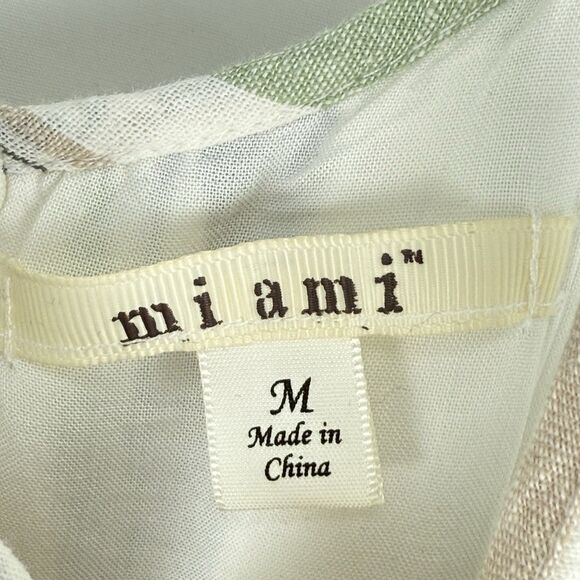 Miami Women's Striped Linen Blend Lined Keyhole Halter Dress Multicolor Size M - Picture 11 of 16